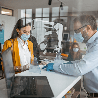 Emerging risks - cusotomer service following COVID-19 with mask wearing and counter barriers